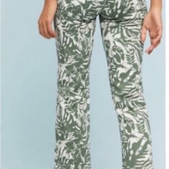 Anthropologie Pilcro bootcut leave print jeans EUC size 29 green - Picture 3 of 10